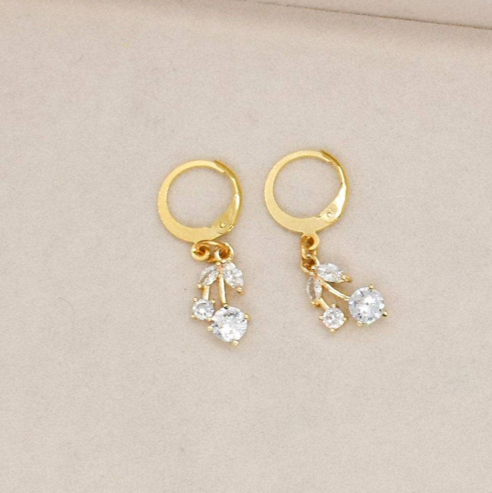 white cherry earrings