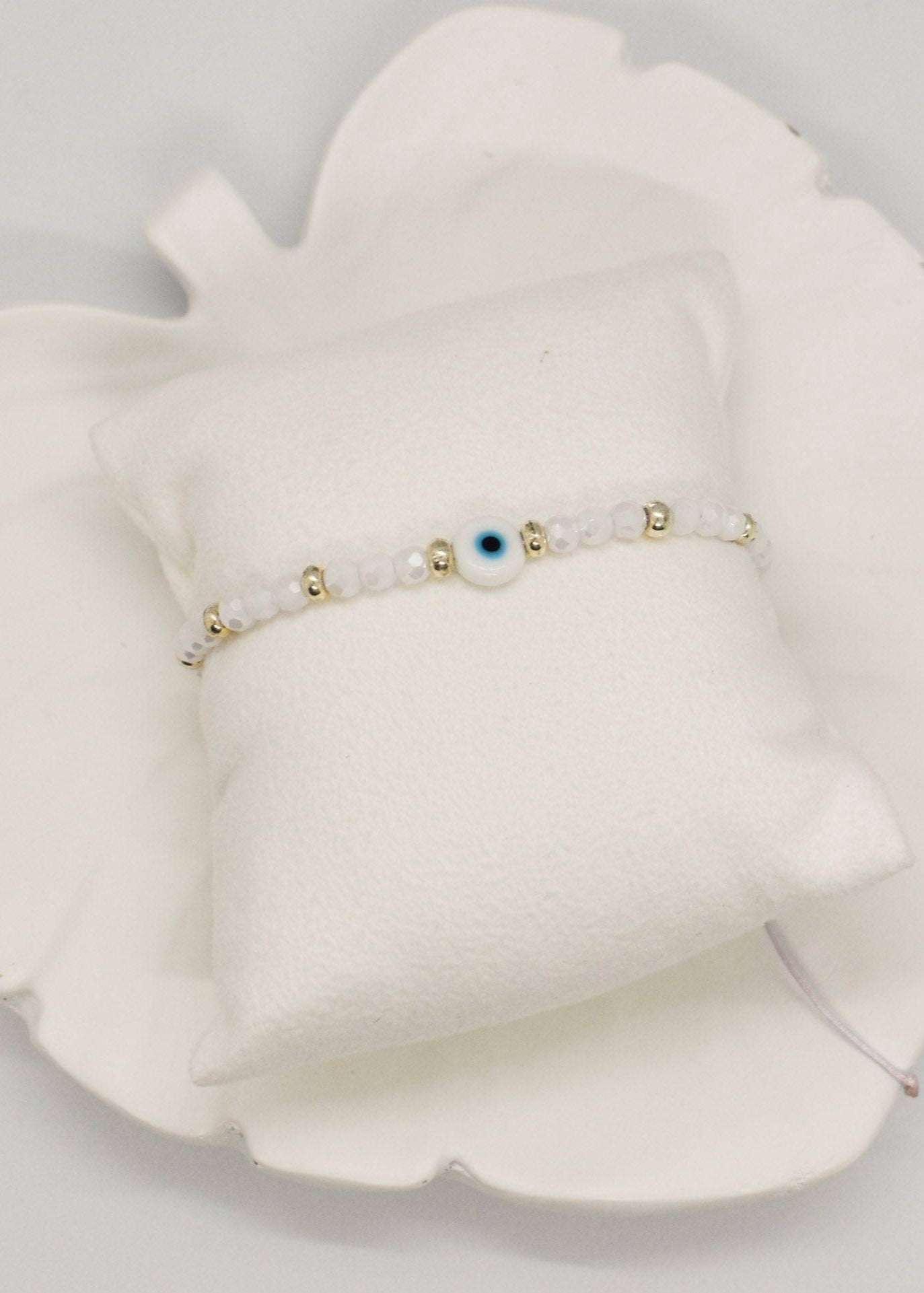 white evil eye bracelets