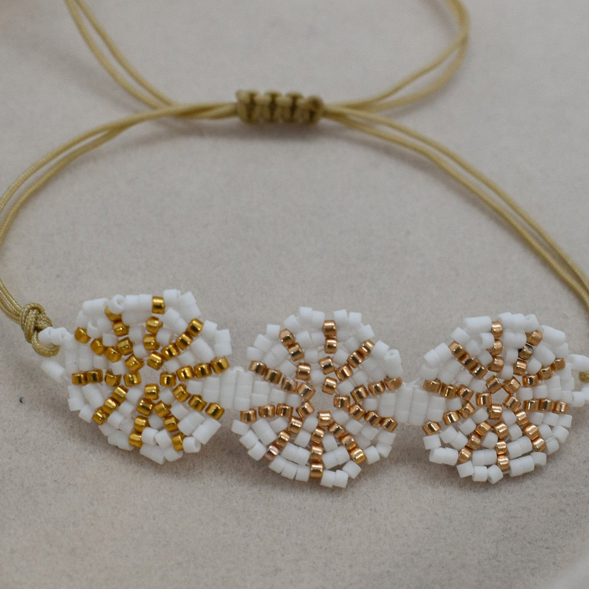 white rondel bracelet
