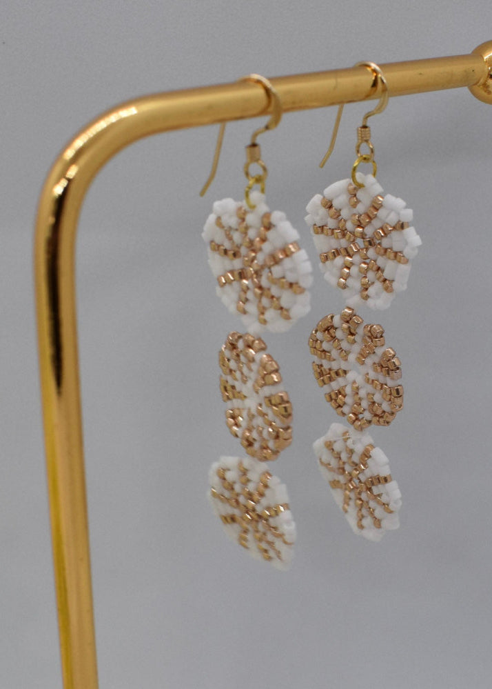 white round earrings Miyuki
