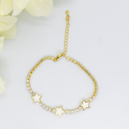 white stars and strass bracelet