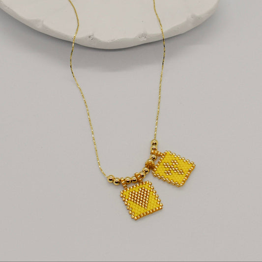 yellow scapular necklaces miyuki