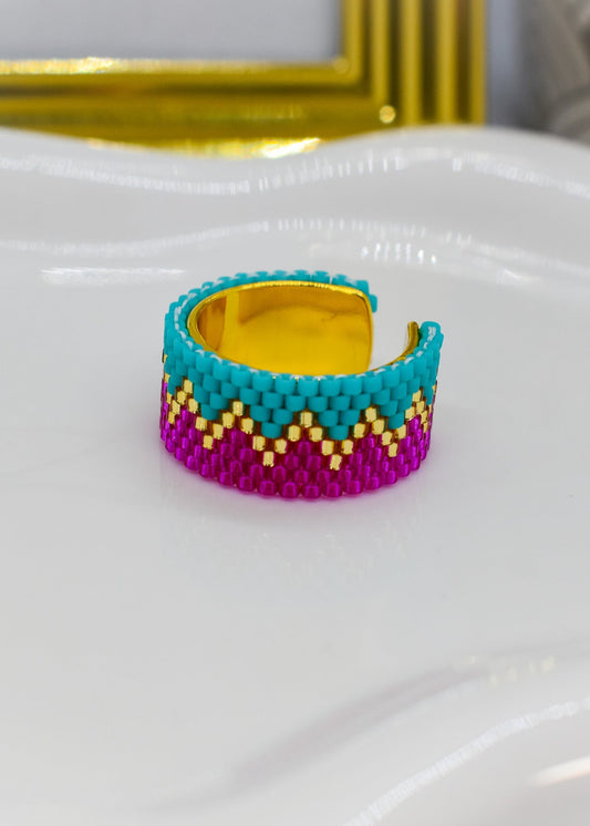 zigzag turquoise ring