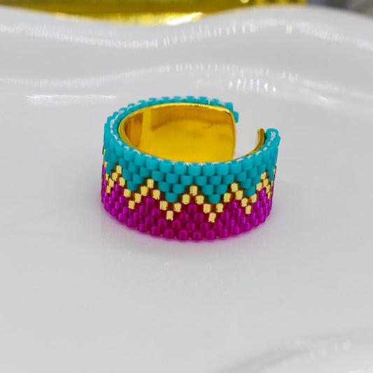 zigzag turquoise ring