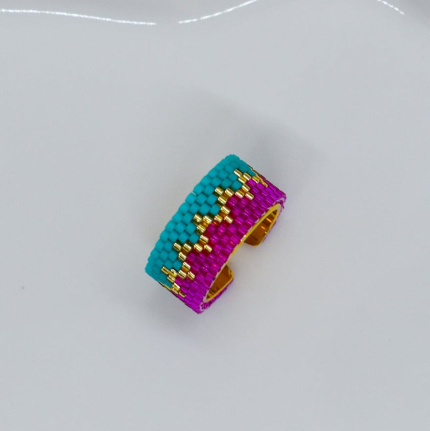 zigzagturquoise rings