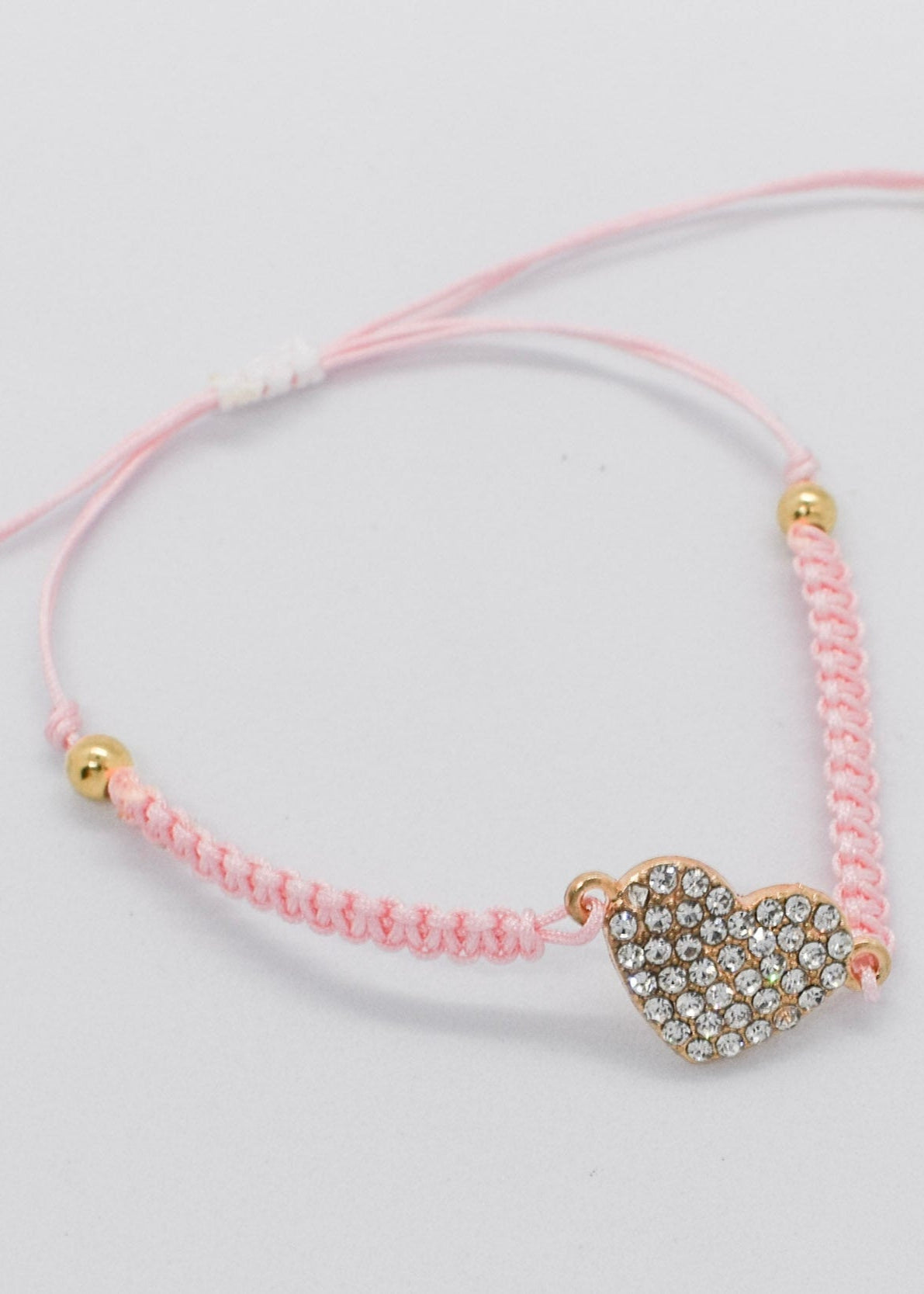 zirconia heart bracelet pink