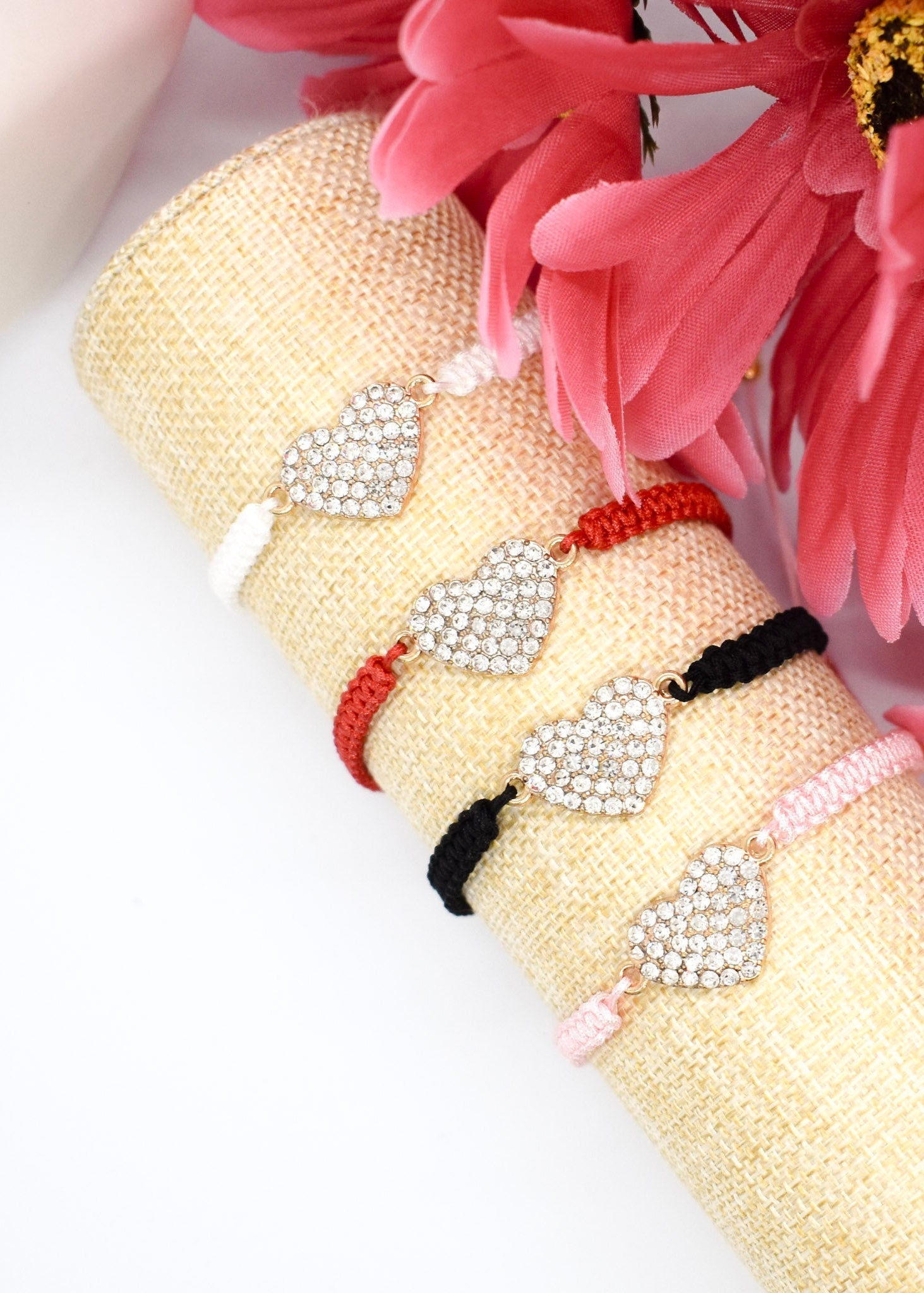 macrame heart bracelets