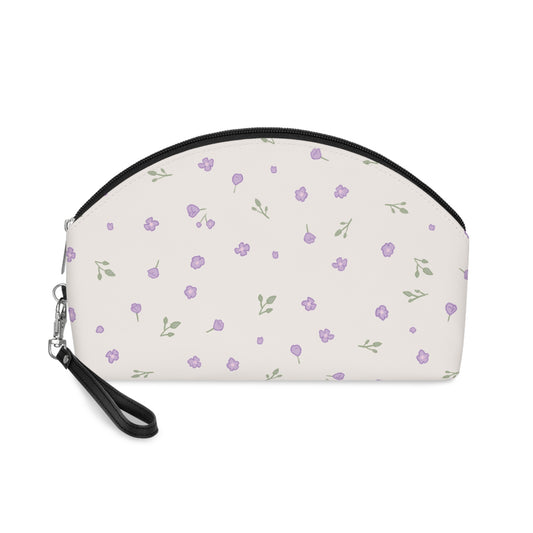 Makeup Bag - Romantic Purple Floral Pattern