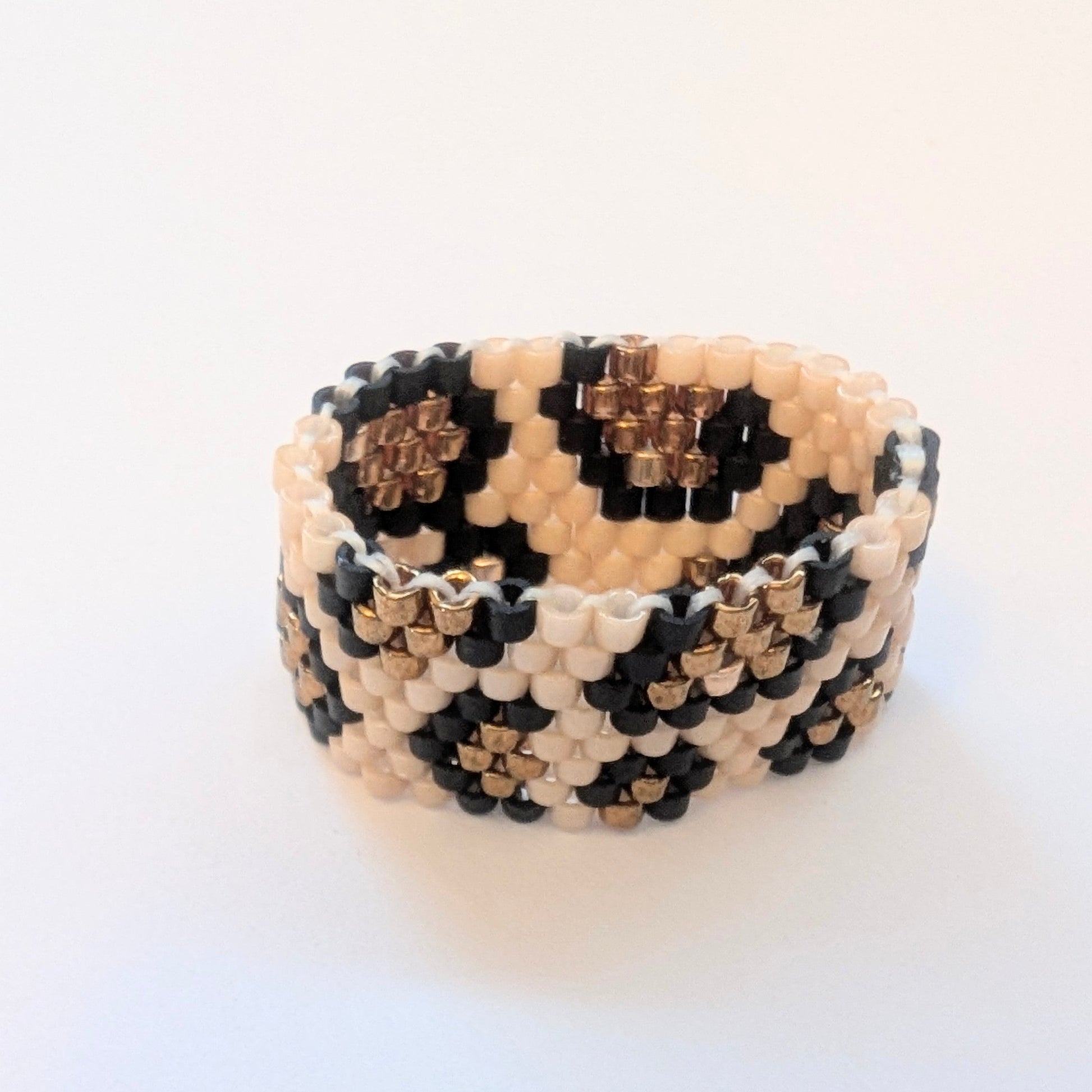 Animal print Miyuki ring