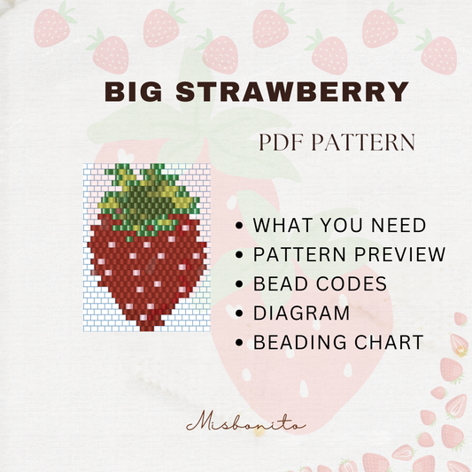 strawberry pattern graphics for miyuki beads