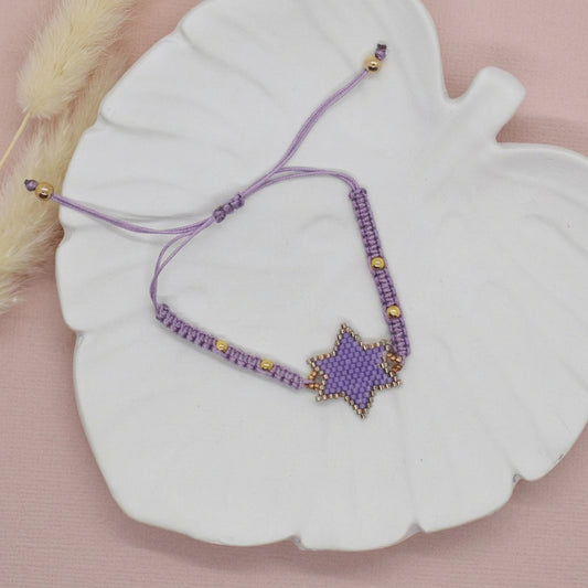 Beaded Purple star bracelet