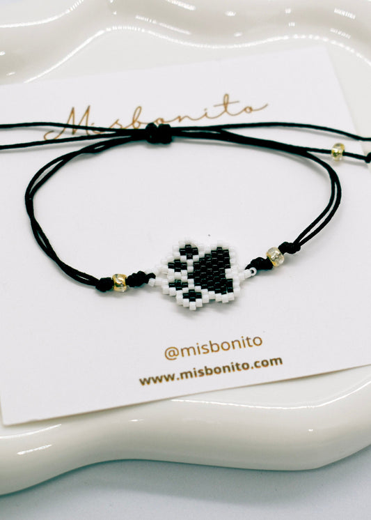 Black beaded paw bracelets