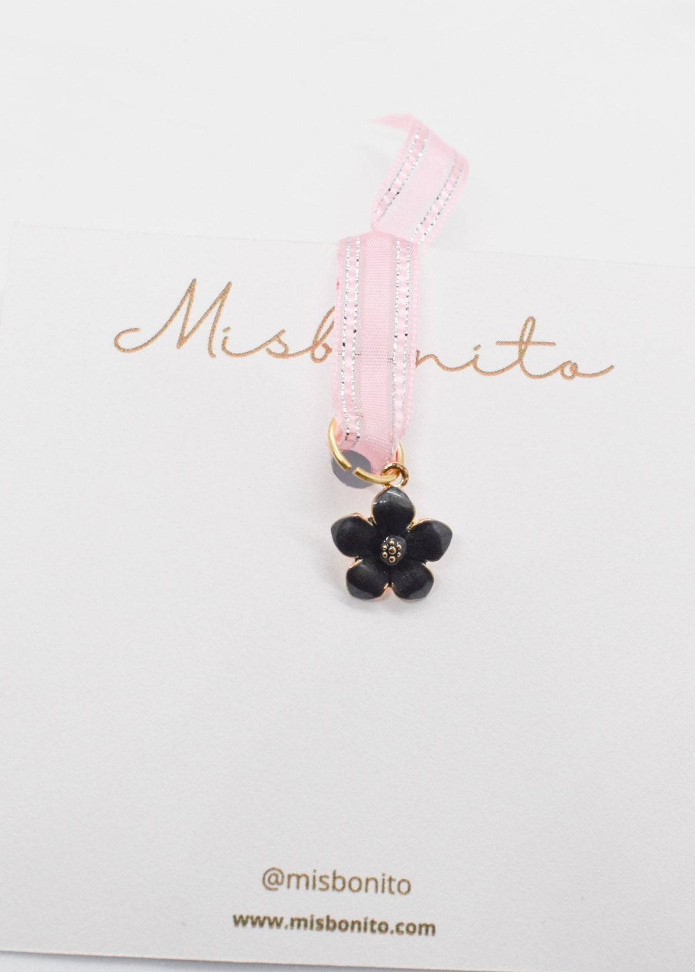 Black flower charm
