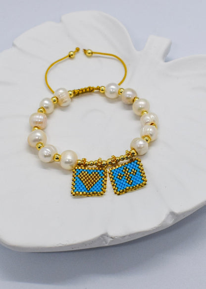 Blue scapular bracelet
