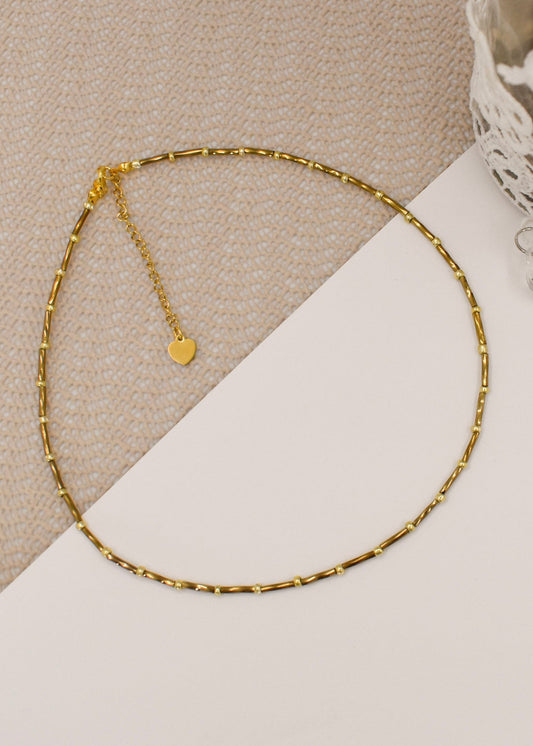 Bronze beaded necklace