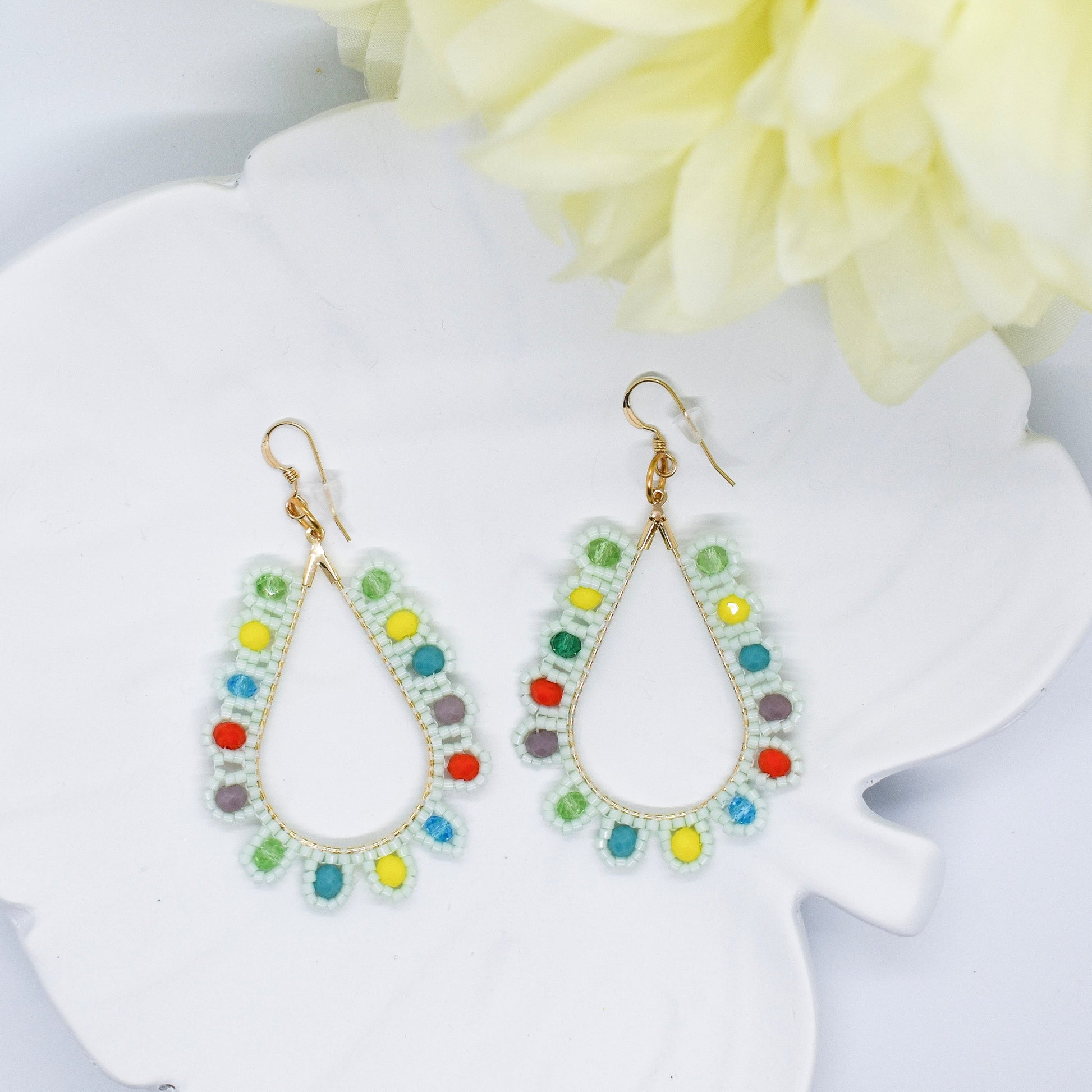 oval beaded earrings