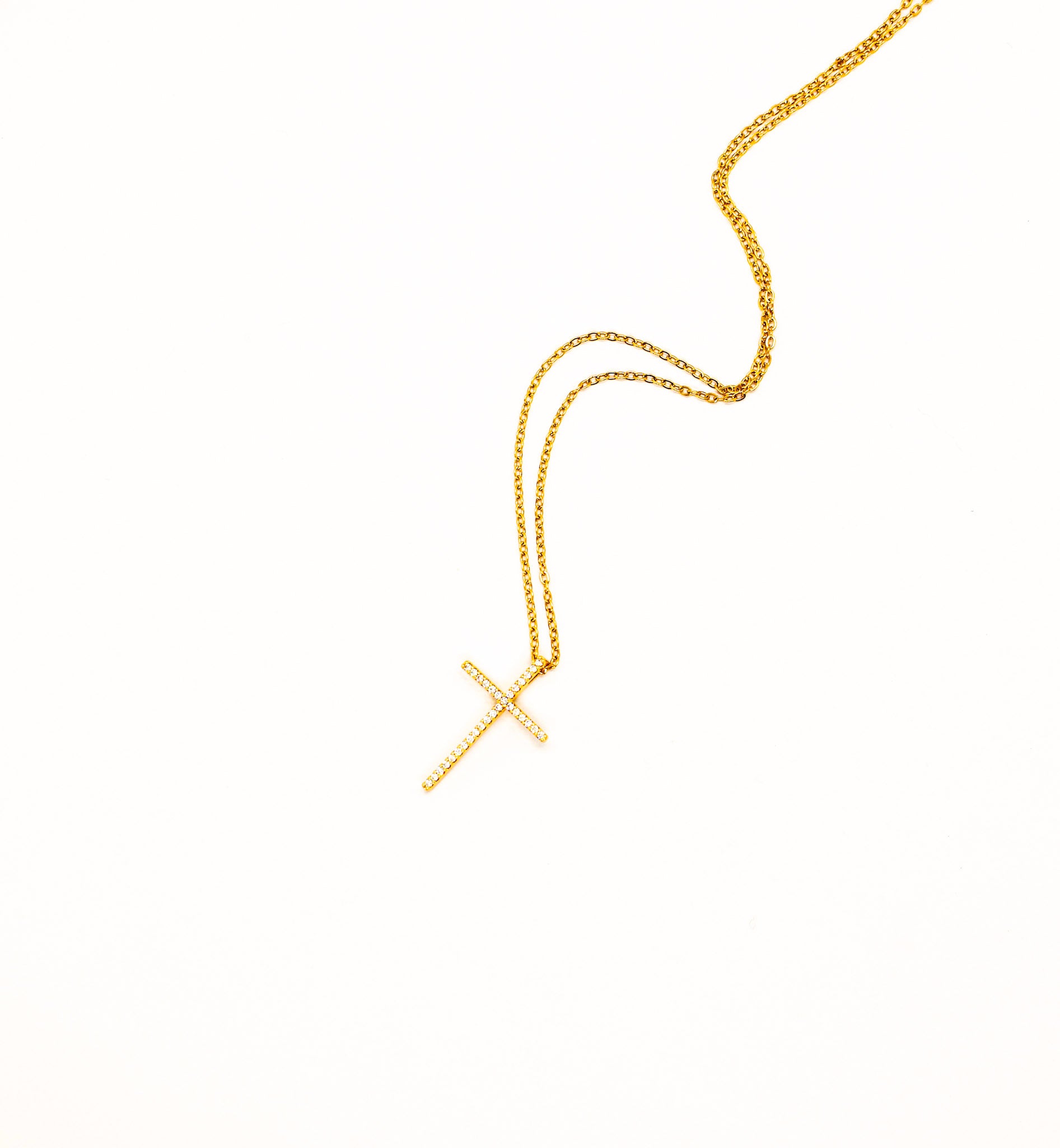 Thin cross necklace