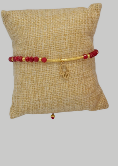 CRYSTAL TUBE BRACELET (RED)