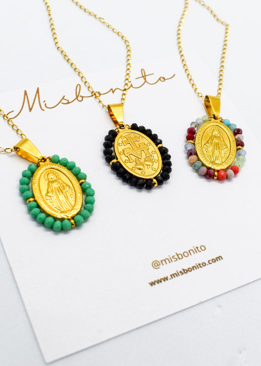VIRGIN MARY CRYSTAL NECKLACE