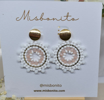 STATEMENT BEADED EARRINGS (WHITE)