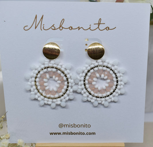 STATEMENT BEADED EARRINGS (WHITE)