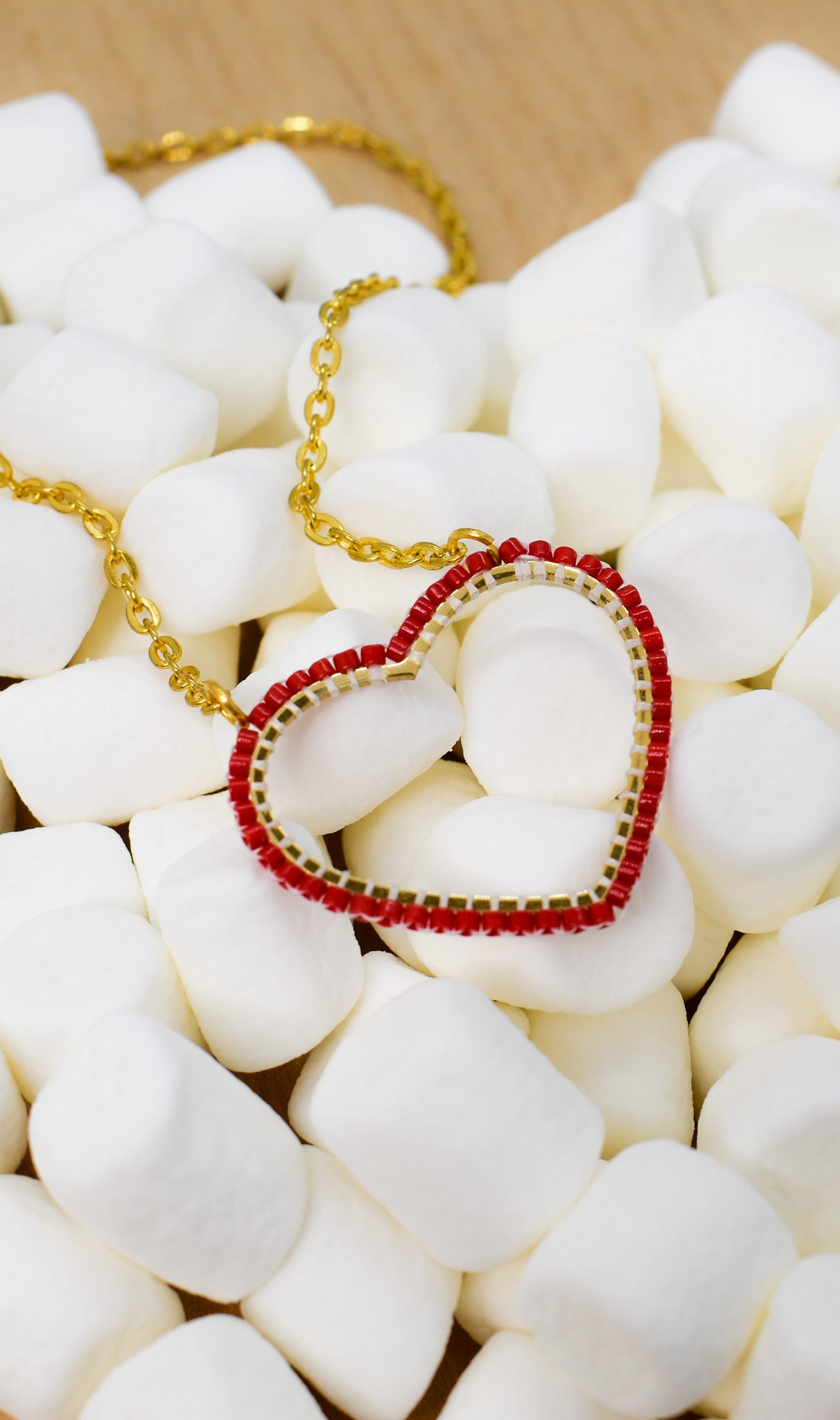 BEADED HEART NECKLACE