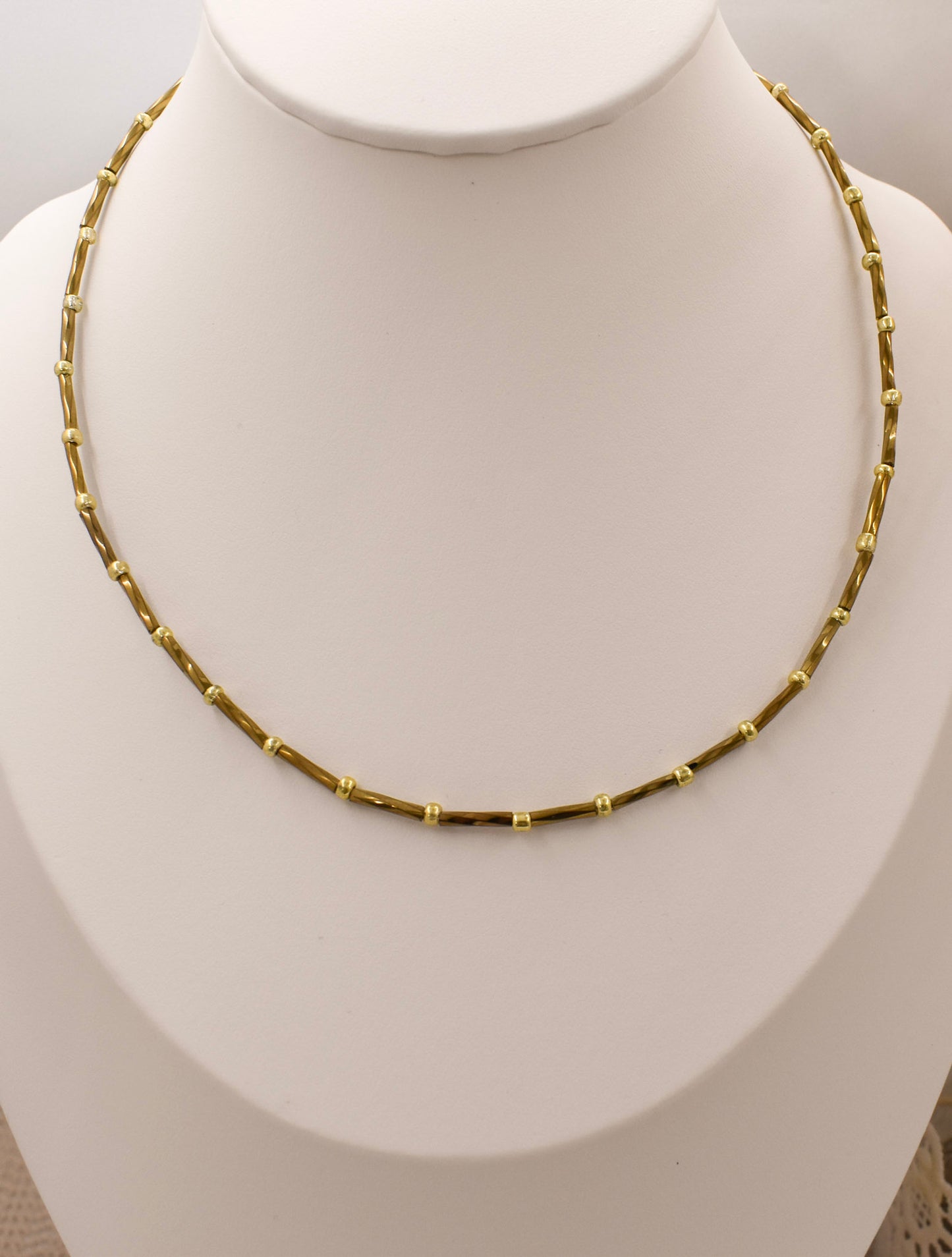 BRONZE BEADED NECKLACE
