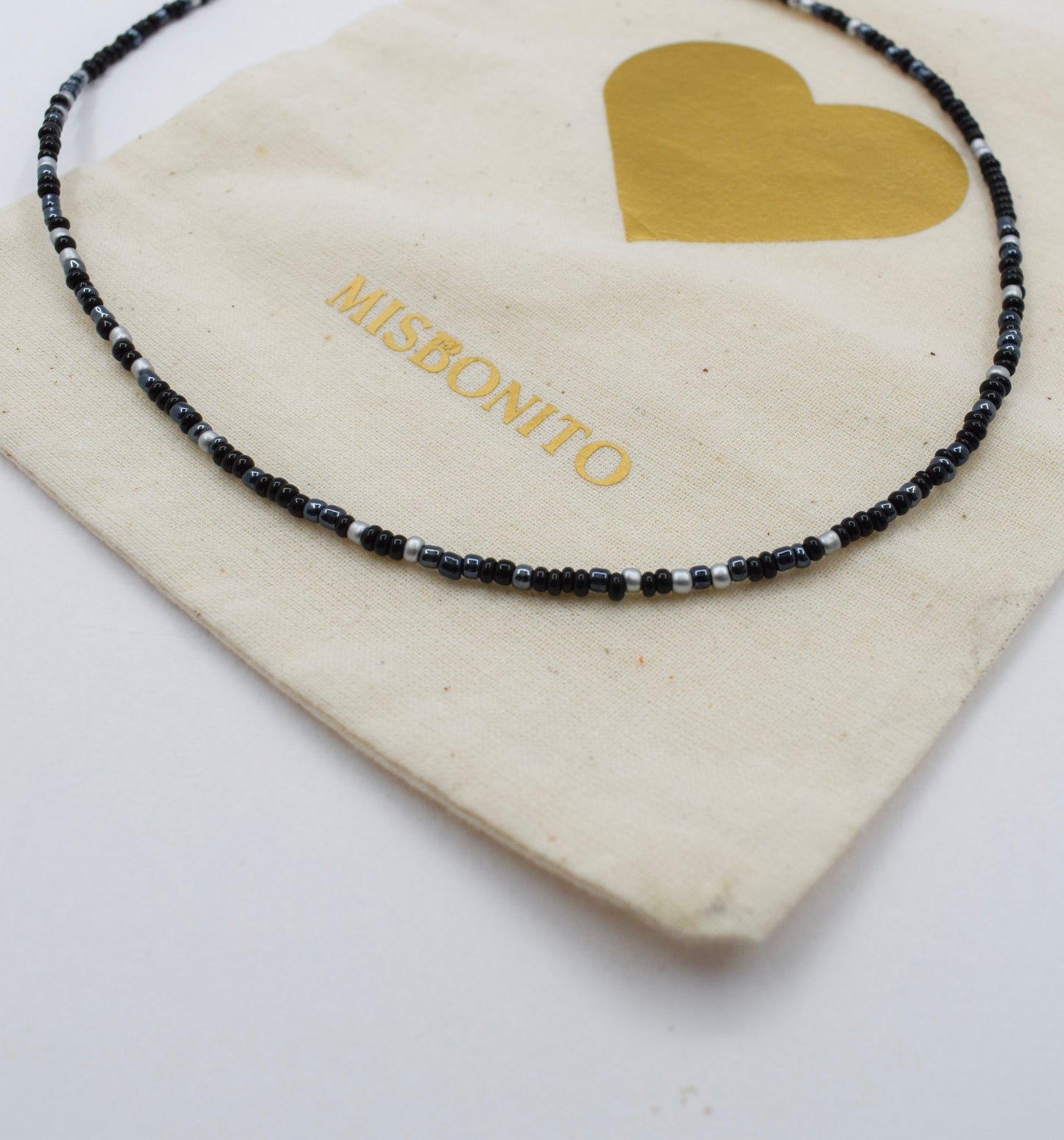 Black Beaded Choker Necklace