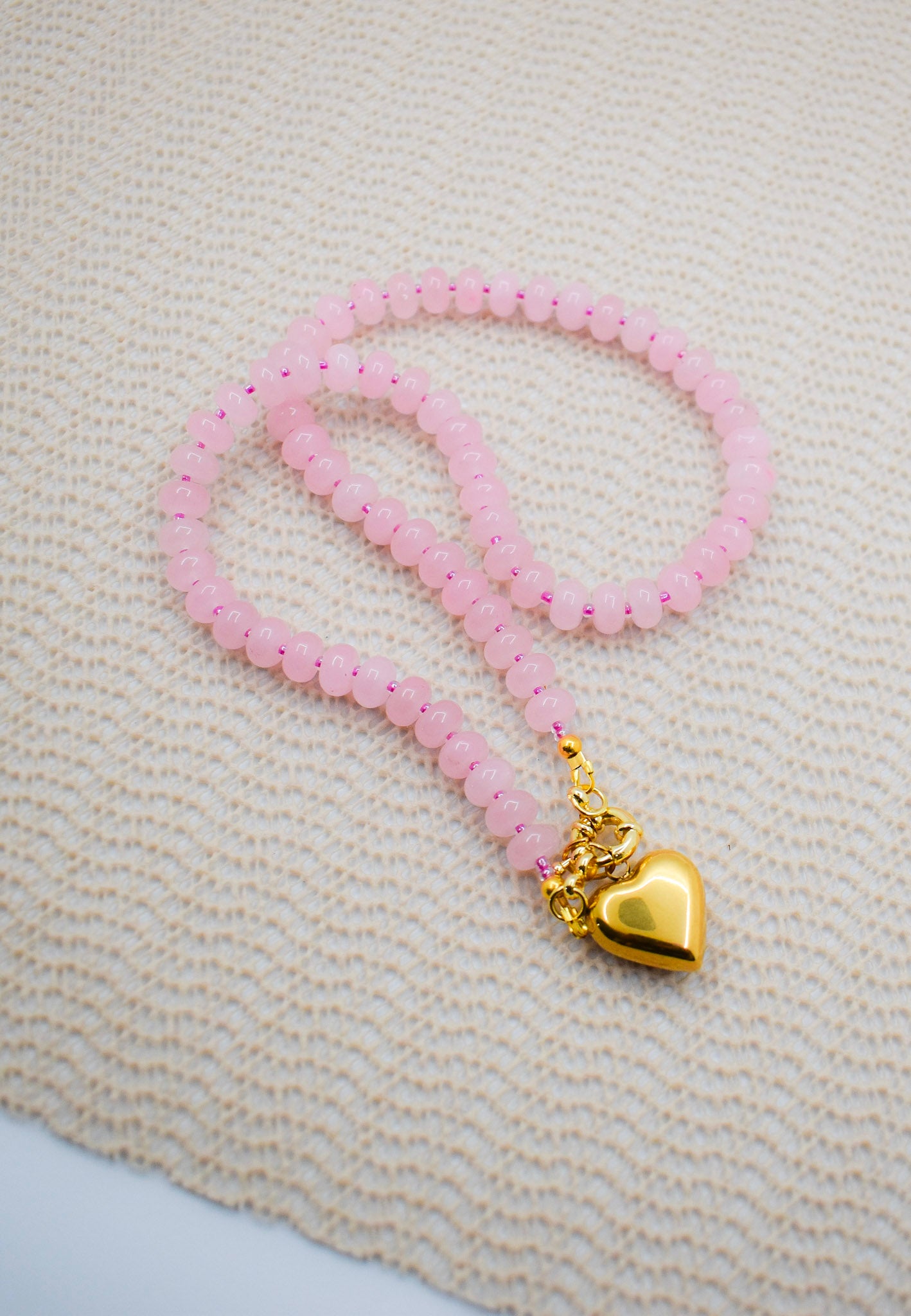 ROSE QUARTZ ABACUS NECKLACE