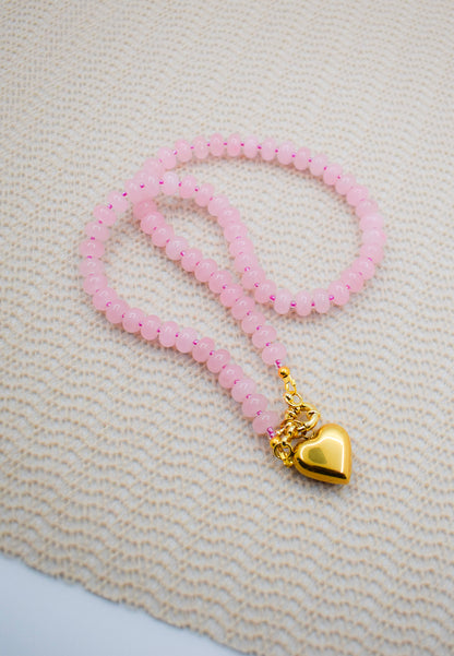 ROSE QUARTZ ABACUS NECKLACE