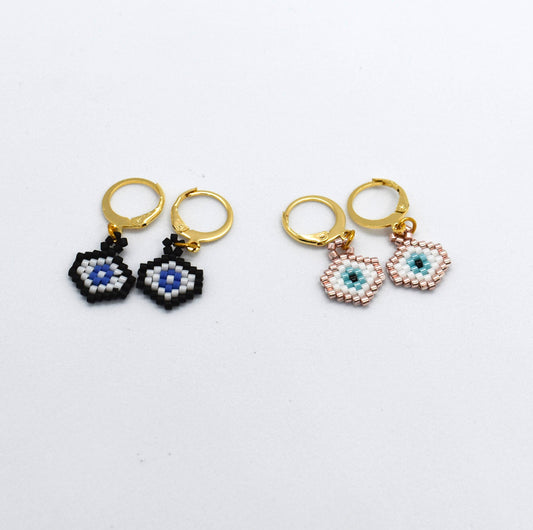 HOOP EVIL EYE EARRINGS