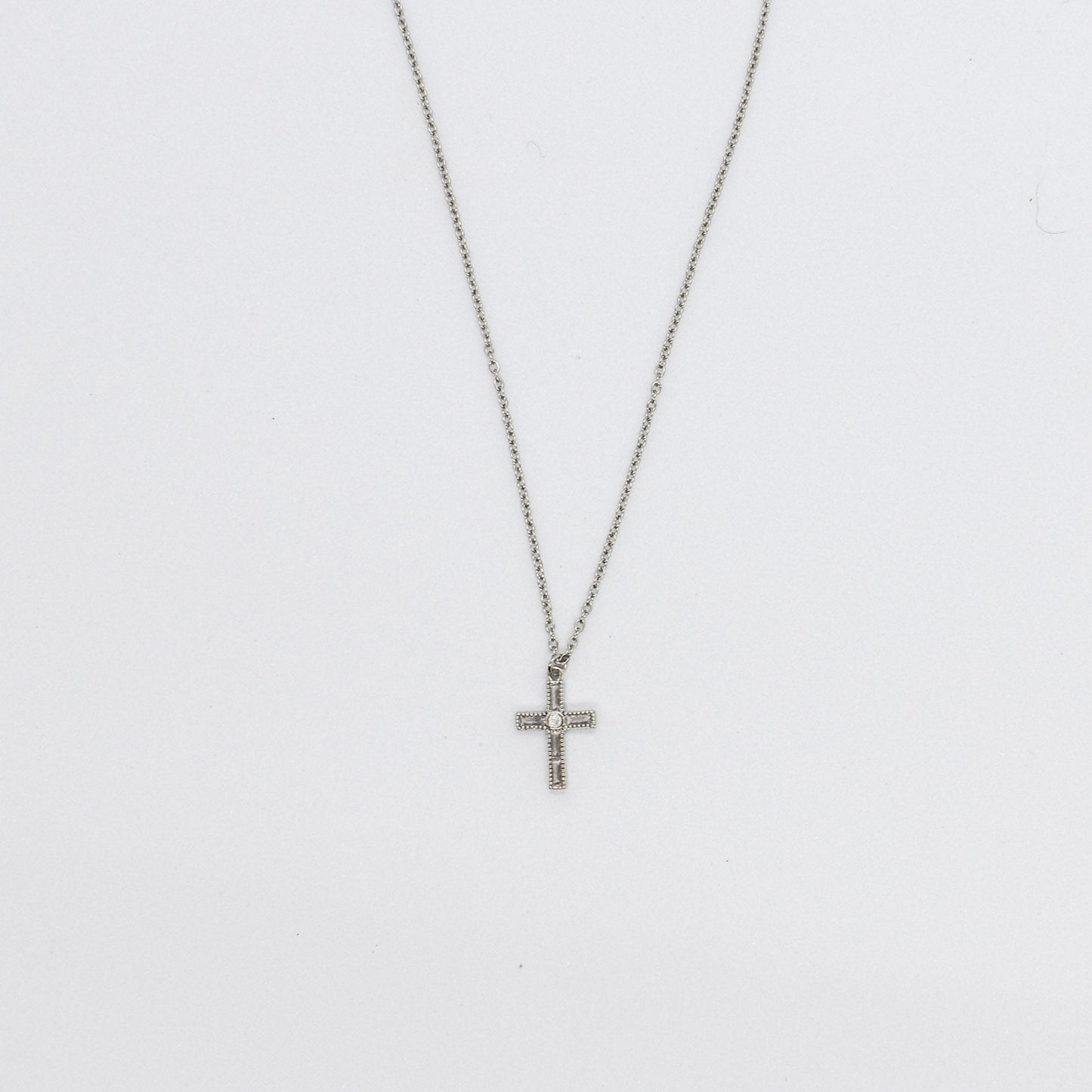 Dainty cross silver necklace