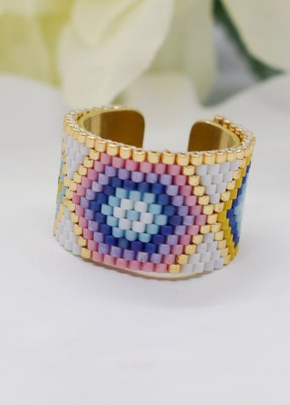 Evil eye Miyuki ring