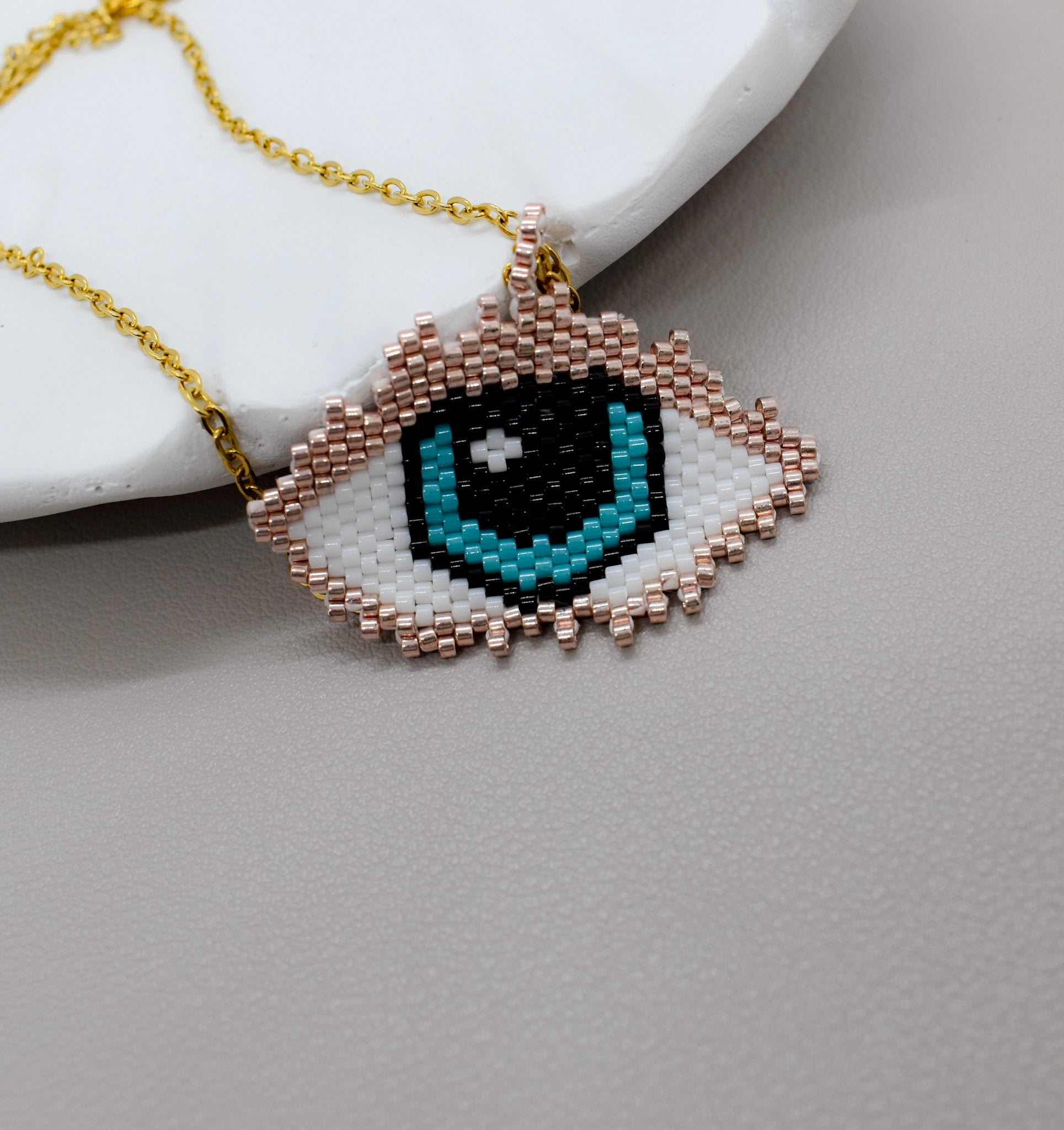 Evil eye beaded necklace