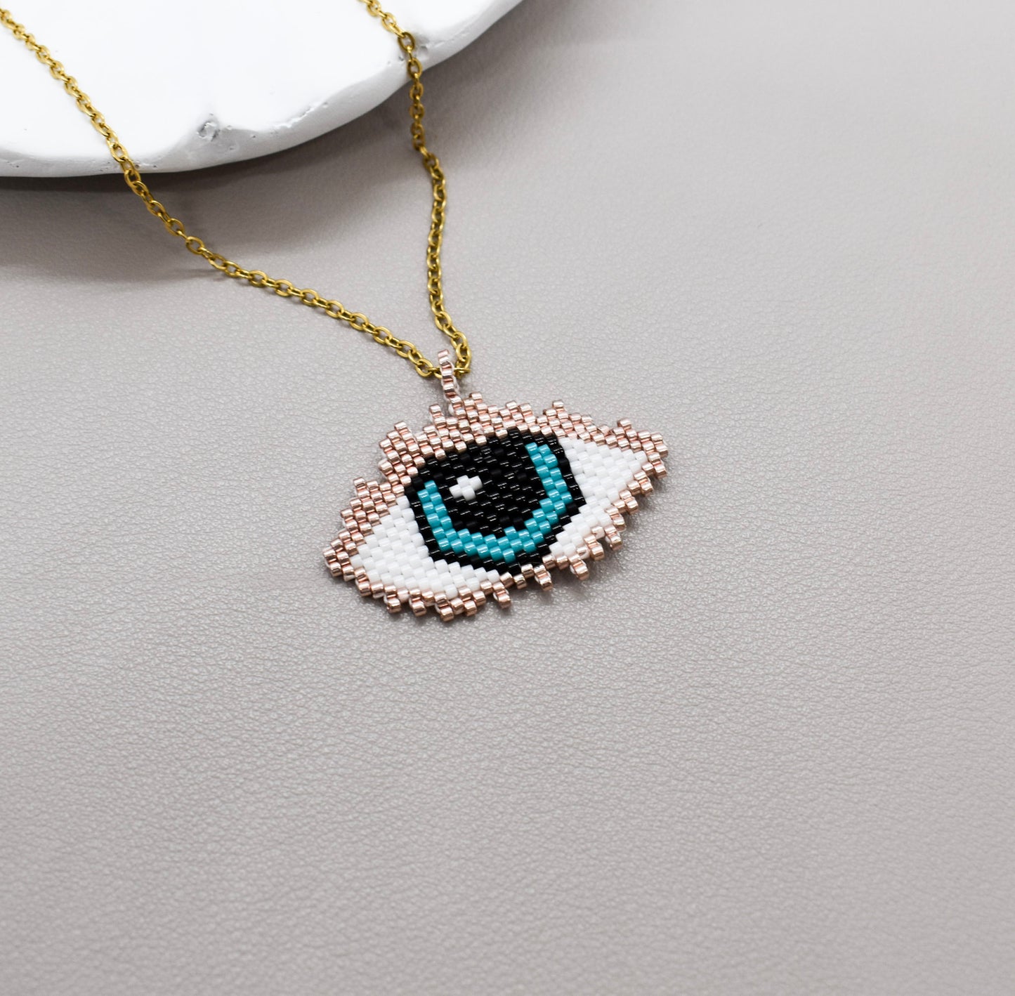 Evil eye beaded necklace