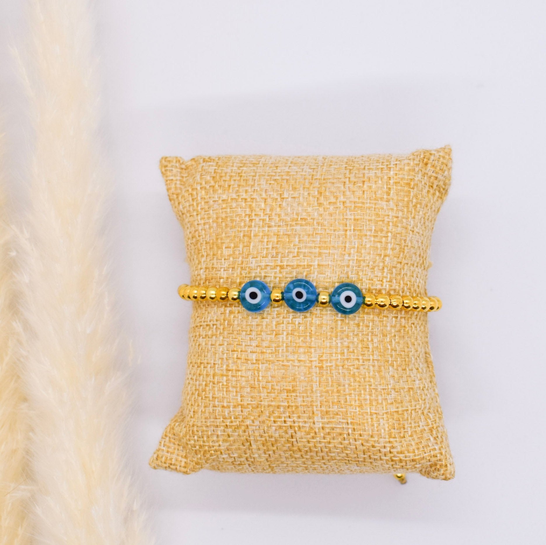 Evil eye blue and gold bracelets