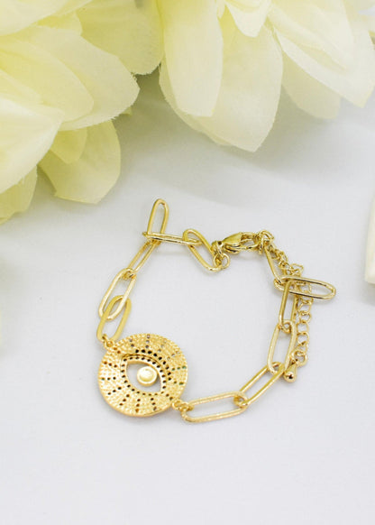 Evil eye paperclip bracelets