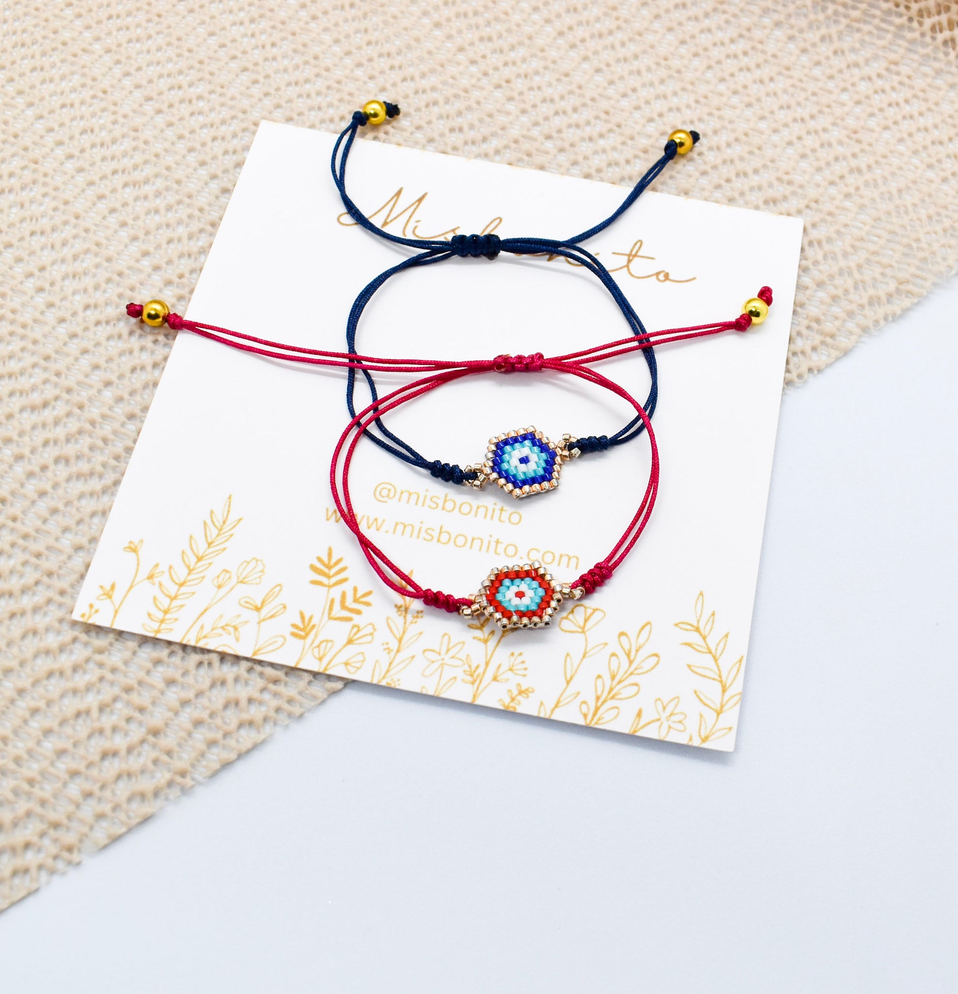 Evil eye red and blue bracelets