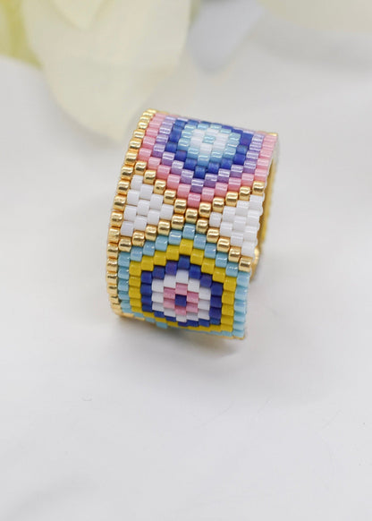 Evil eye ring beadaed