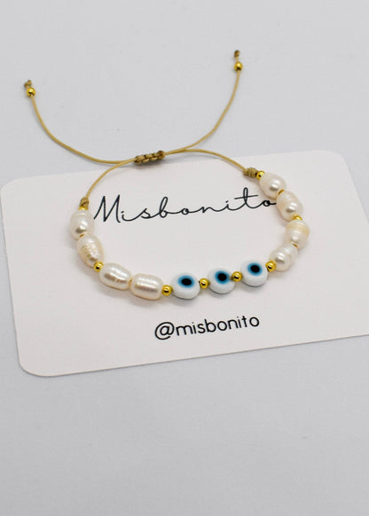 Evil eye trio bracelet
