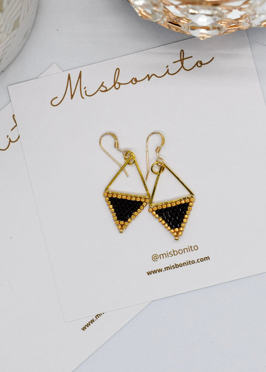 Geometric black earrings