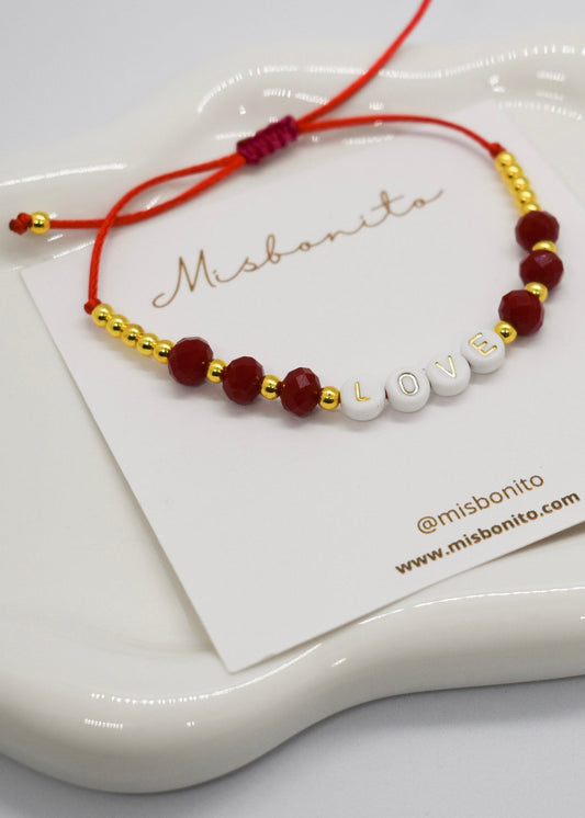 LOVE red crystals bracelet