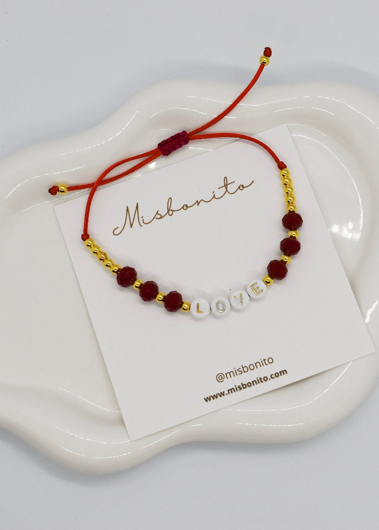 LOVE red crystals bracelets