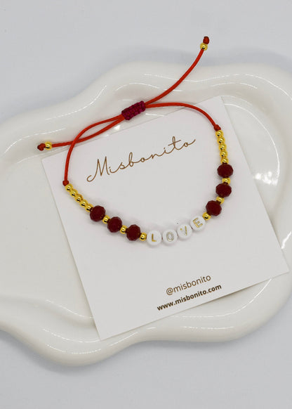 LOVE red crystals bracelets