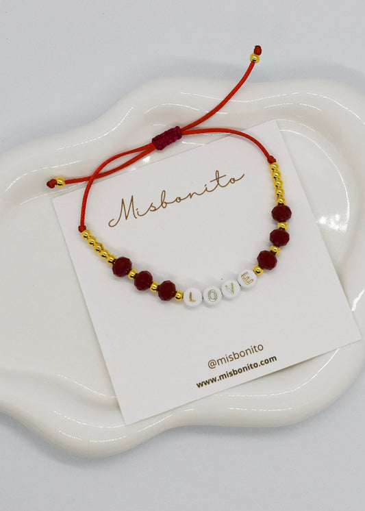 LOVE red crystals bracelets