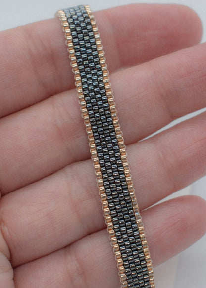 Miyuki bar bracelet black