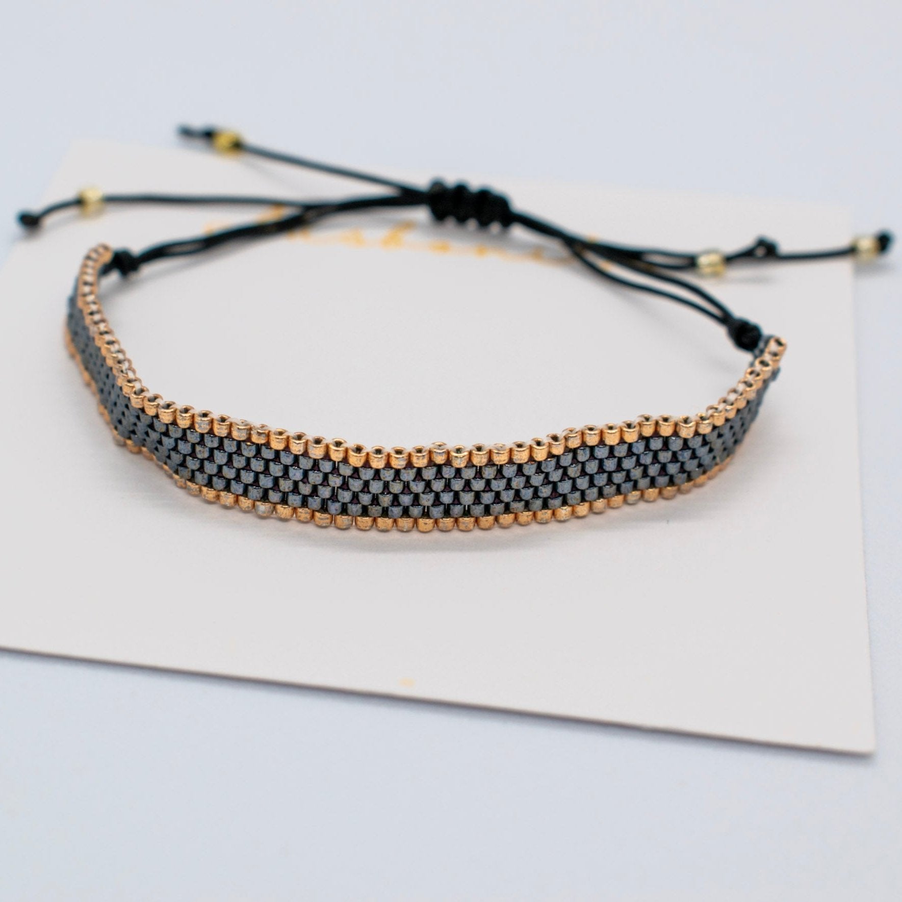 Miyuki bar bracelet black