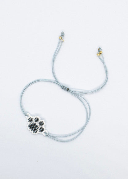 Miyuki grey paw bracelet