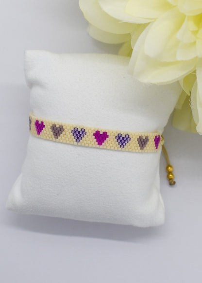Miyuki heart bar bracelet