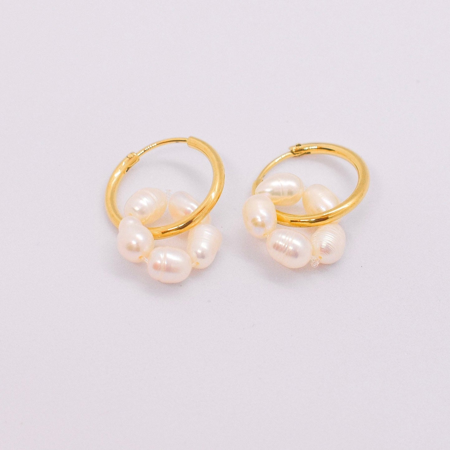 Pearl Round Hoop Earrings